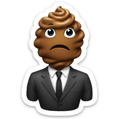 poop wearing a suit sticker