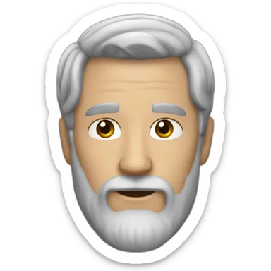 30 years Man with grey hair and black beard  sticker