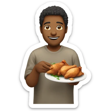 Someone eating chicken  sticker