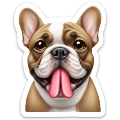 French Bulldog in Brown with chewing gum sticker