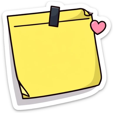 heart-shaped sticky note sticker