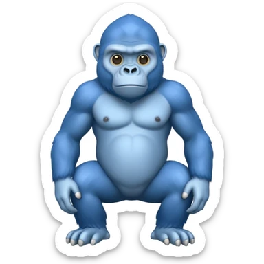 a blue gorilla with no legs sticker