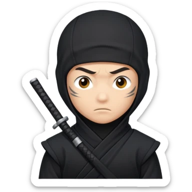 un ninja con una remera negra que diga LDM con letras blancas sticker