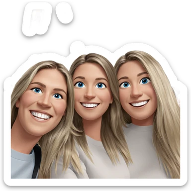 smiling girls with blue eyes sticker
