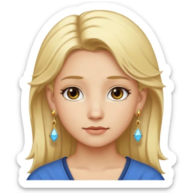 Hauru with blonde hair and earrings sticker