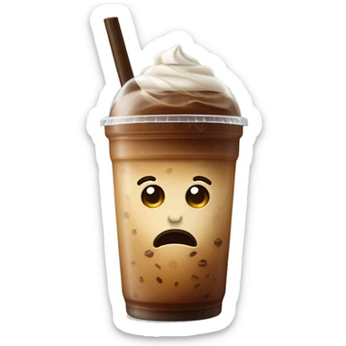 Iced coffee with no whipped cream flat top with straw  sticker