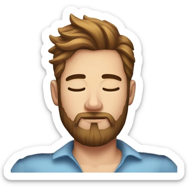 Very attractive younger man with beard  sleeping on worlds most plush and nice pillow   sticker