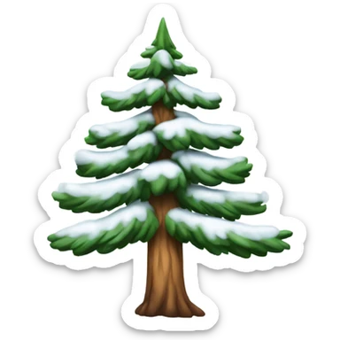 Pine tree with snow sticker