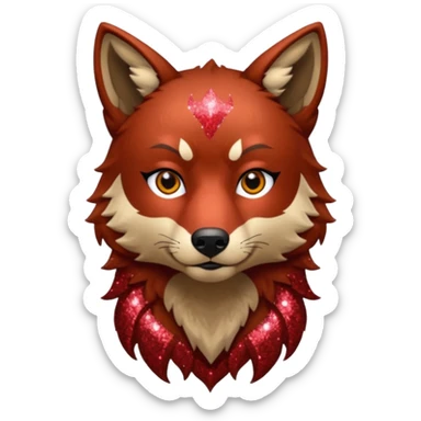 glitter red wolf boy apex predator sticker