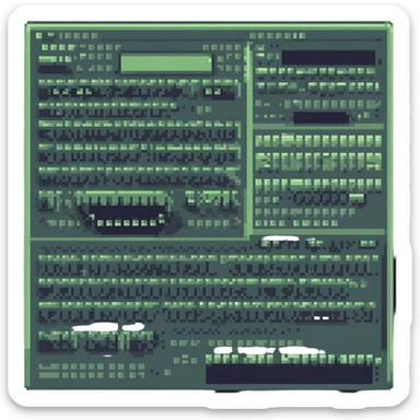 Add pixel style code elements on the screen and desktop, keeping pixel art style with retro tones and a simple background, maintaining transparent background. sticker
