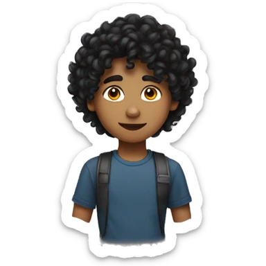 make a half Indian half British 14 year old boy with curly black hair sticker