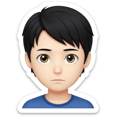 Anime style boy head sticker