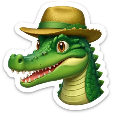 crocodile in hats sticker