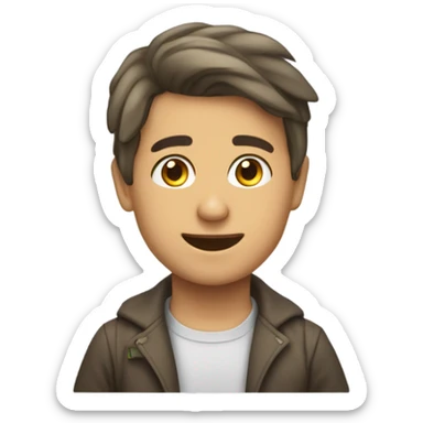 Beyaz tenli ela ve cekik gozlu duz saclı kız sticker