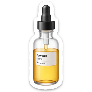 serum skincare avec ecriture sticker