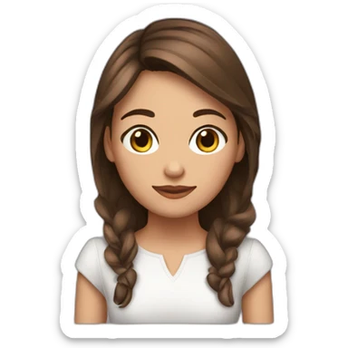 Fille peau claire brune sticker