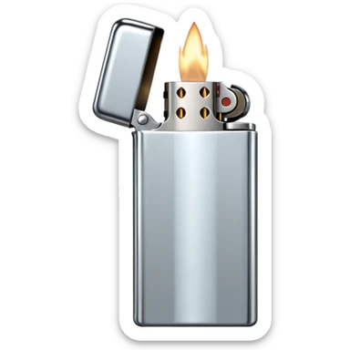an elegant metallic chrome lighter sticker