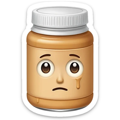 Sad peanut butter jar  sticker