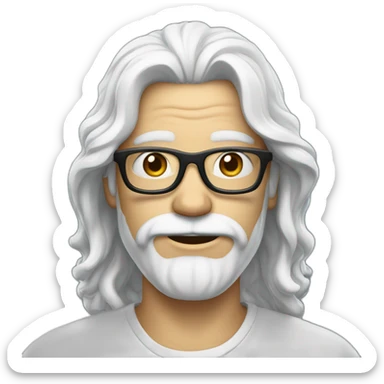 Homme blanc cheveux noir avec lunette et yeux bleu sticker