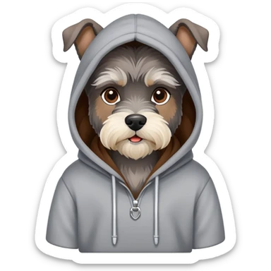 Dog schnauzer with a hoodie  sticker