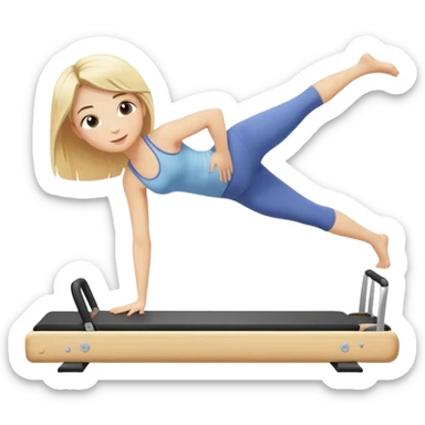 Girl with blond hair do pilates sticker