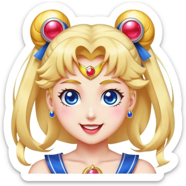 Sailor moon happy face sticker
