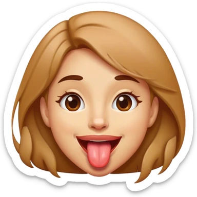 light brown woman sticking her thoung out sticker