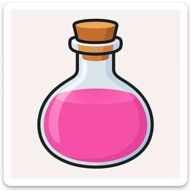 Create a plain pink potion in the same bottle shape as the reference image, in emoji style. sticker