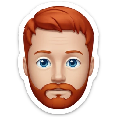 Dave Farrell from Linkin Park with blue eyes, red hair and short beard sticker