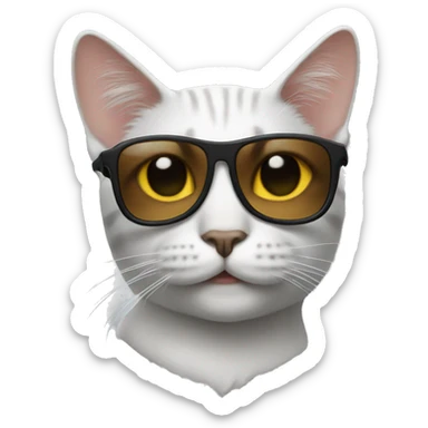 Cat with sunglasses sticker