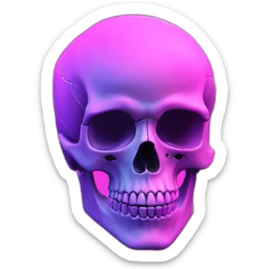 skull neon vaporwave sticker