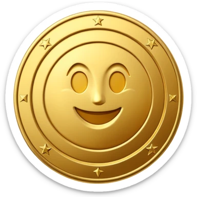 A shiny 3D coin in emoji style, with embossed details and realistic lighting.  place the "V" from the Visify logo in the center of the coin, keeping its original curved style.  sticker