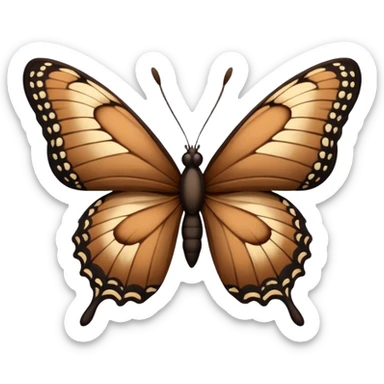 2 brown black butterflys sticker
