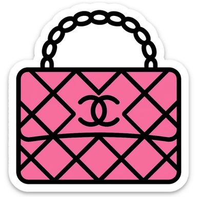 a pink Chanel purse sticker