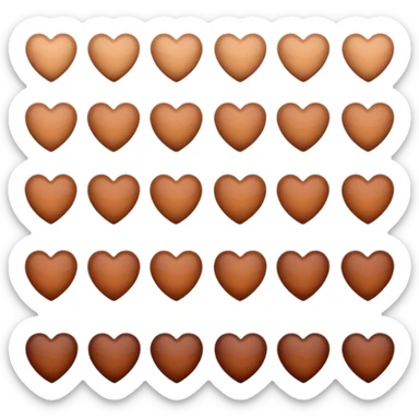 Neutral brown hearts from light to dark sticker