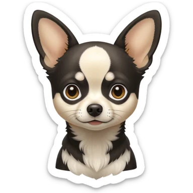 Light black chihuahua white and grey sticker