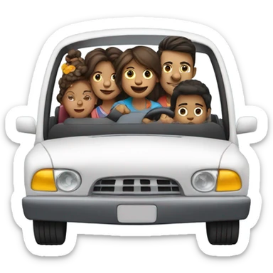 Family of 8 driving car sticker