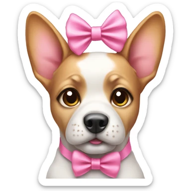 Cute dog with pink bows sticker
