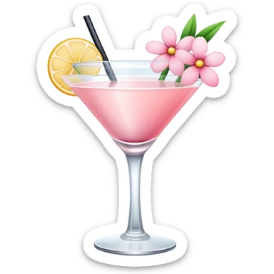 Light pink cocktail with flowers sticker