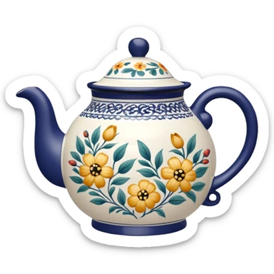 teapot with design on it sticker