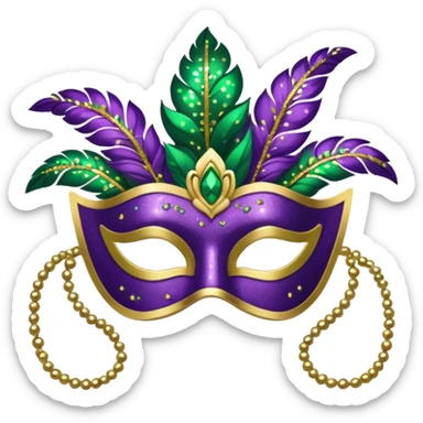 Mardi Gras headband with sequins and mask details sticker