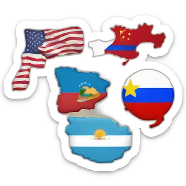 Venezuela, Italy, Panama, Argentina, and the USA sticker