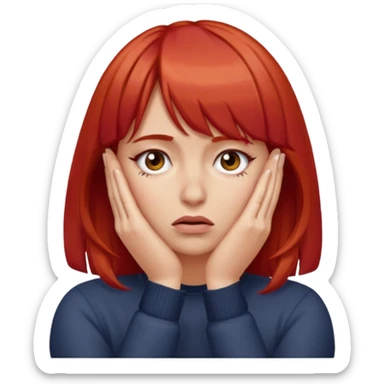 This emoji 🤦‍♀️ but with red hair and bangs  sticker