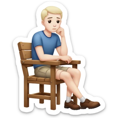 Man sat on a chair staring doing nothing sticker