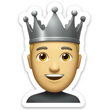 "white crown with dark gray square background" sticker