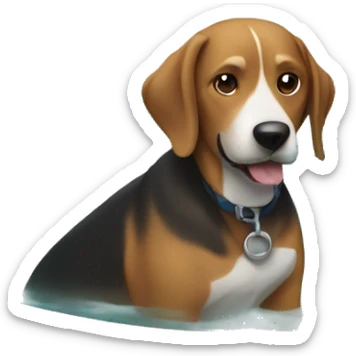 Dog in a pool sticker