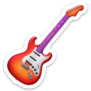 electric guitar sunset sticker