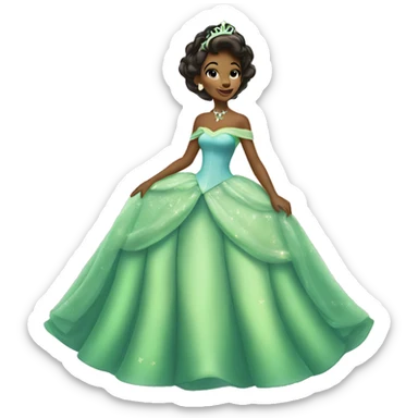 Princess Tiana Blue ballgown sticker
