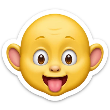 dopey face emoji, silly expression, tongue out, playful sticker