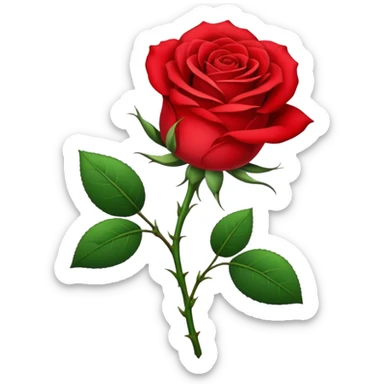rose with green stem sticker